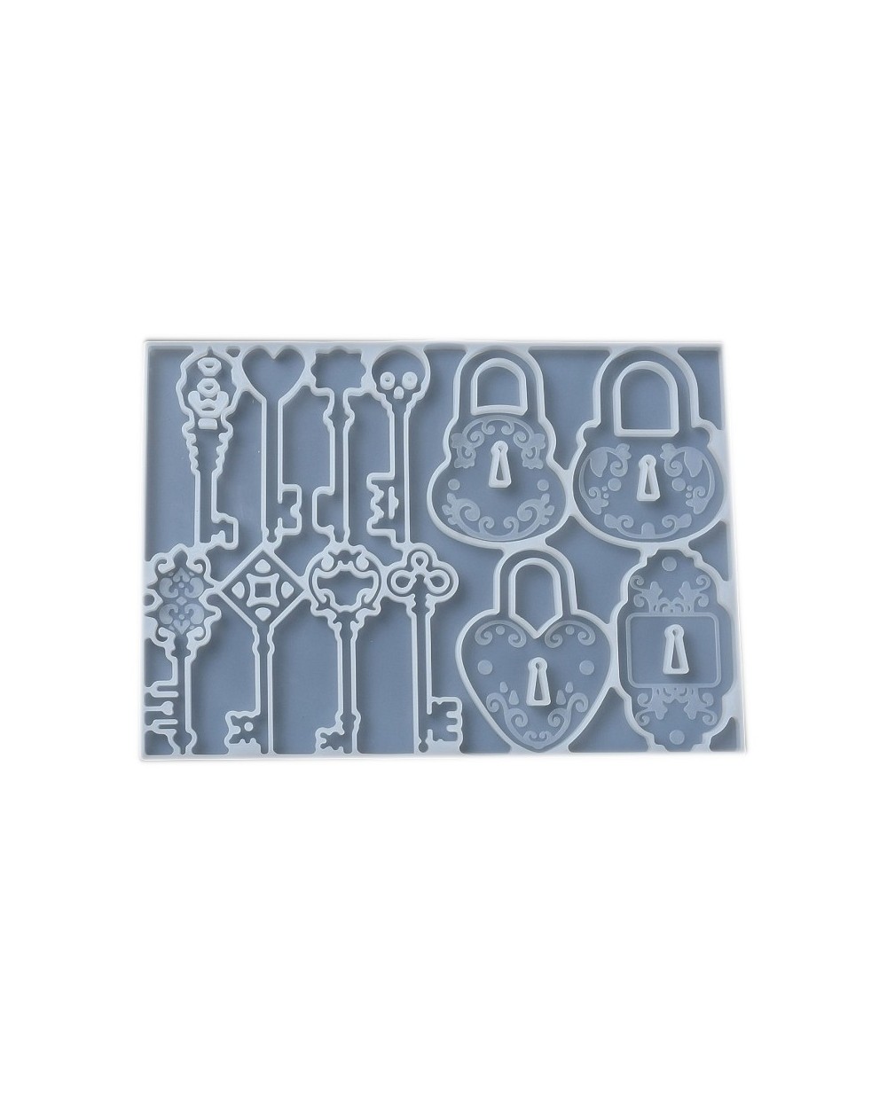 Forma do żywicy forma silikonowa do odlewów 142x201x6,5mm kłódki