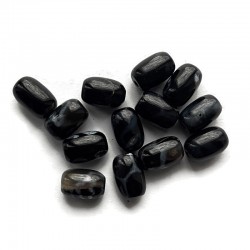 Agat Tybetański beczułka mix 8-10mm czarny- 13szt.