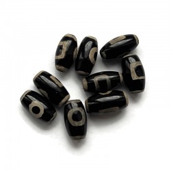 Agat Tybetański beczułka mix 9-11mm czarny- 9 szt.