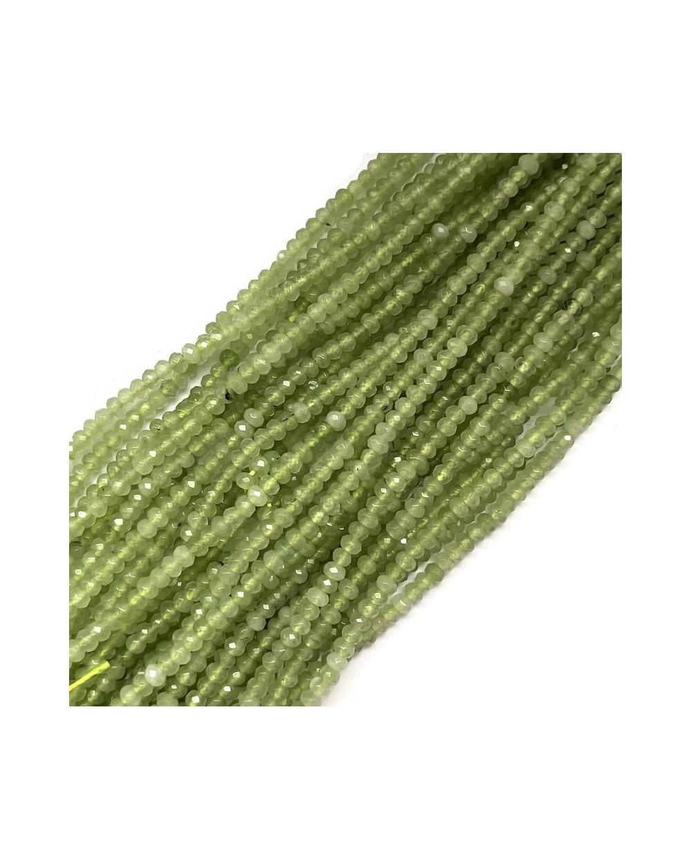 Jadeit oponka fasetowana 4x3mm sznurek j.zielony