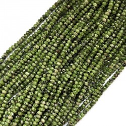 Jadeit oponka fasetowana 4x3mm sznurek mix zielony