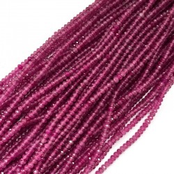 Jadeit oponka fasetowana 4x3mm sznurek ciemny różowy