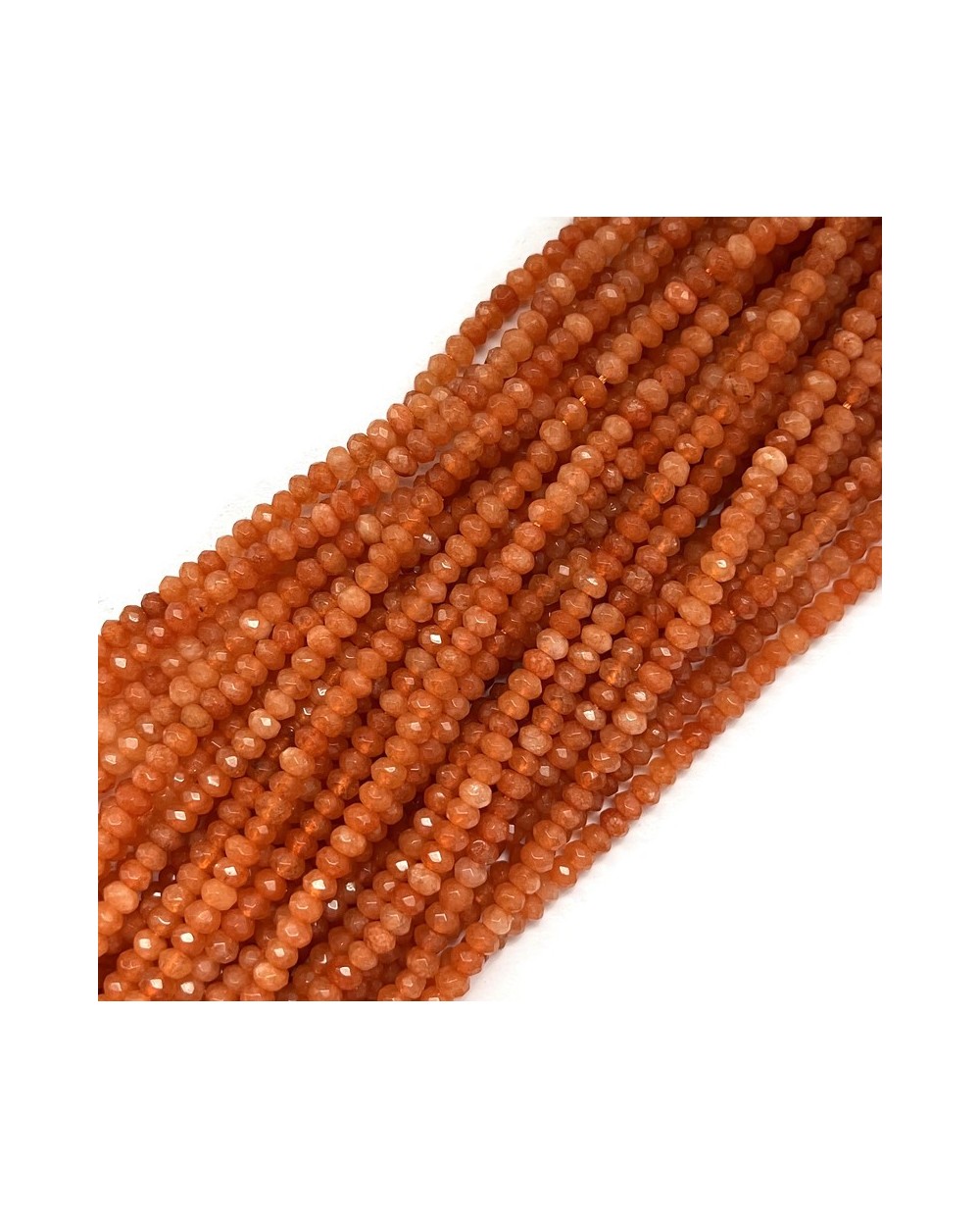 Jadeit oponka fasetowana 4x3mm sznurek pomarańczowy