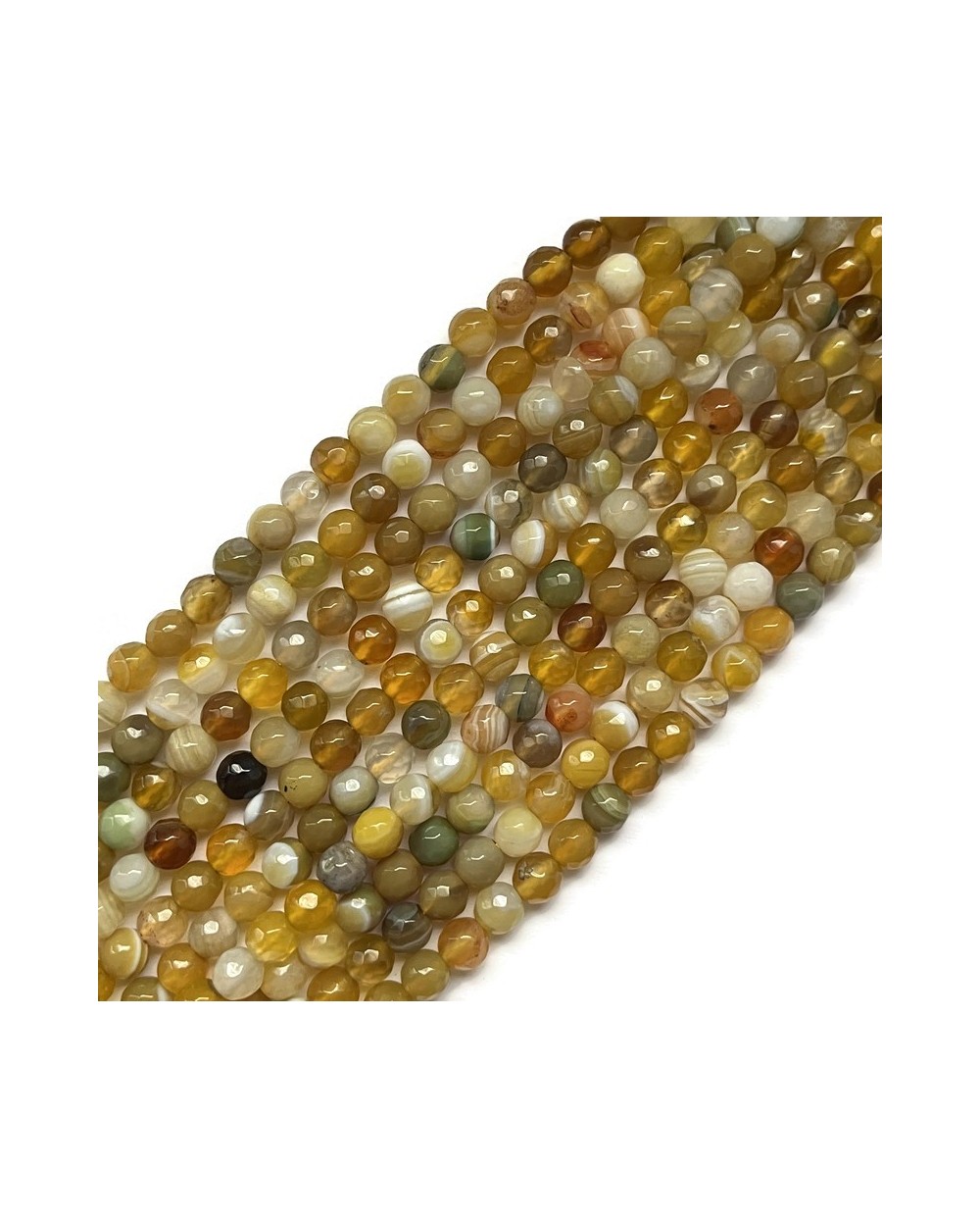 Agat kulka fasetowana 6mm sznurek brązowy mix
