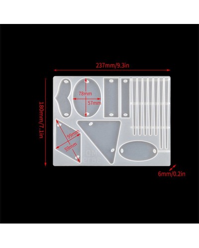 Forma do żywicy forma silikonowa do odlewów 237x180x6mm spinki zestaw
