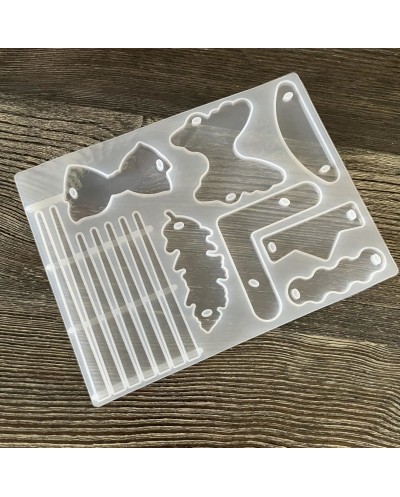Forma do żywicy forma silikonowa do odlewów 237x180x6mm zestaw spinki