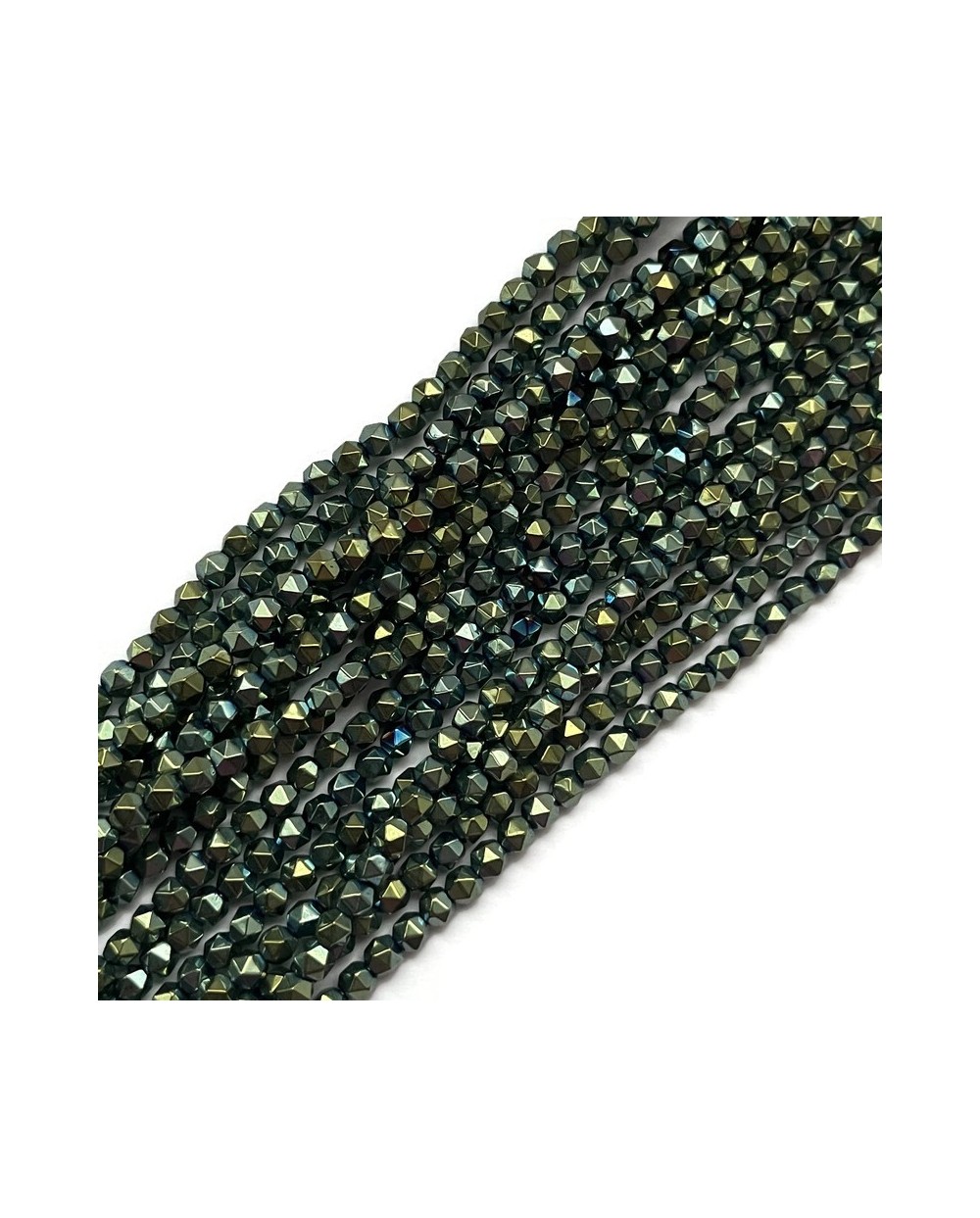 Hematyt bryłka 3,8-4mm sznurek zielony