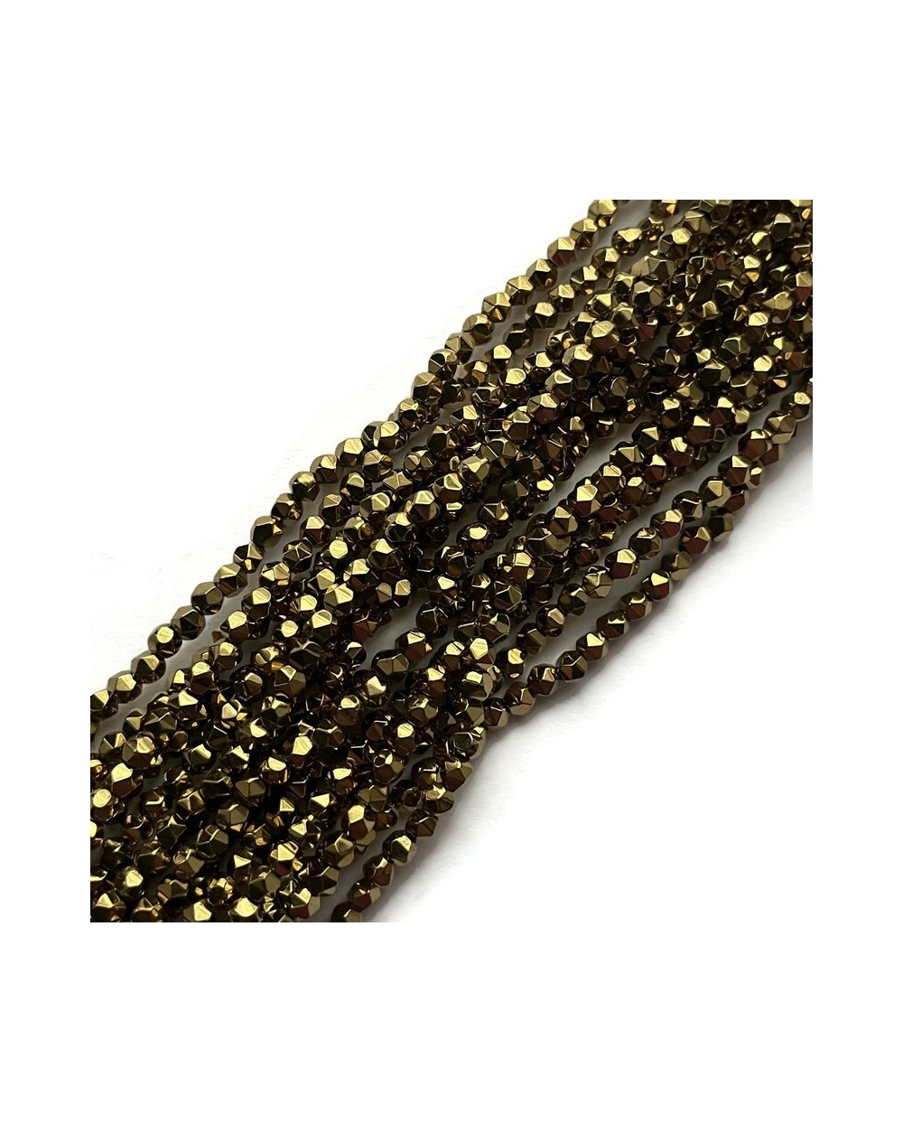 Hematyt bryłka 3,8-4mm sznurek złoty