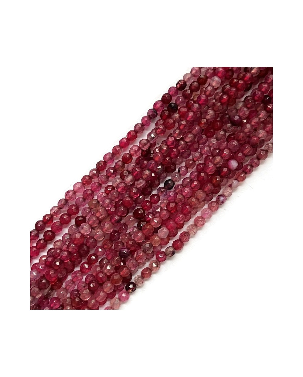 Agat kulka fasetowana 4mm mix różowy