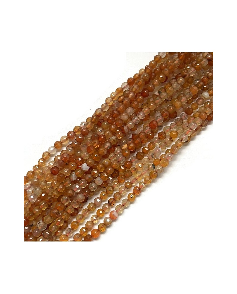 Agat kulka fasetowana ok 4mm mix miodowy