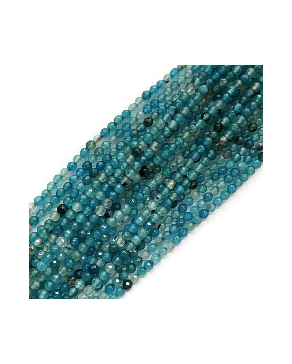 Agat kulka fasetowana 4mm mix niebieski