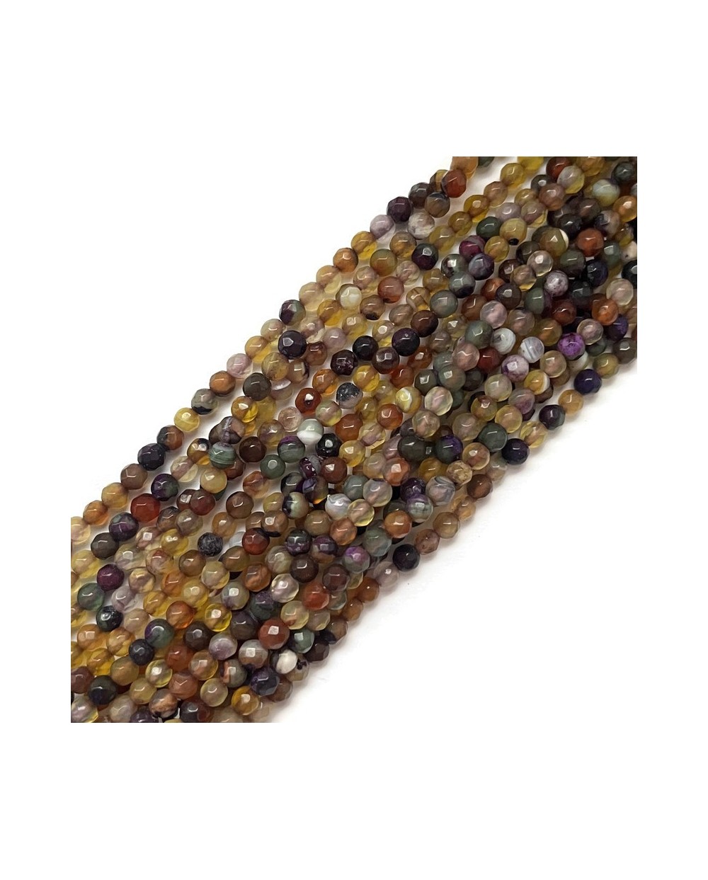Agat kulka fasetowana ok 4mm mix