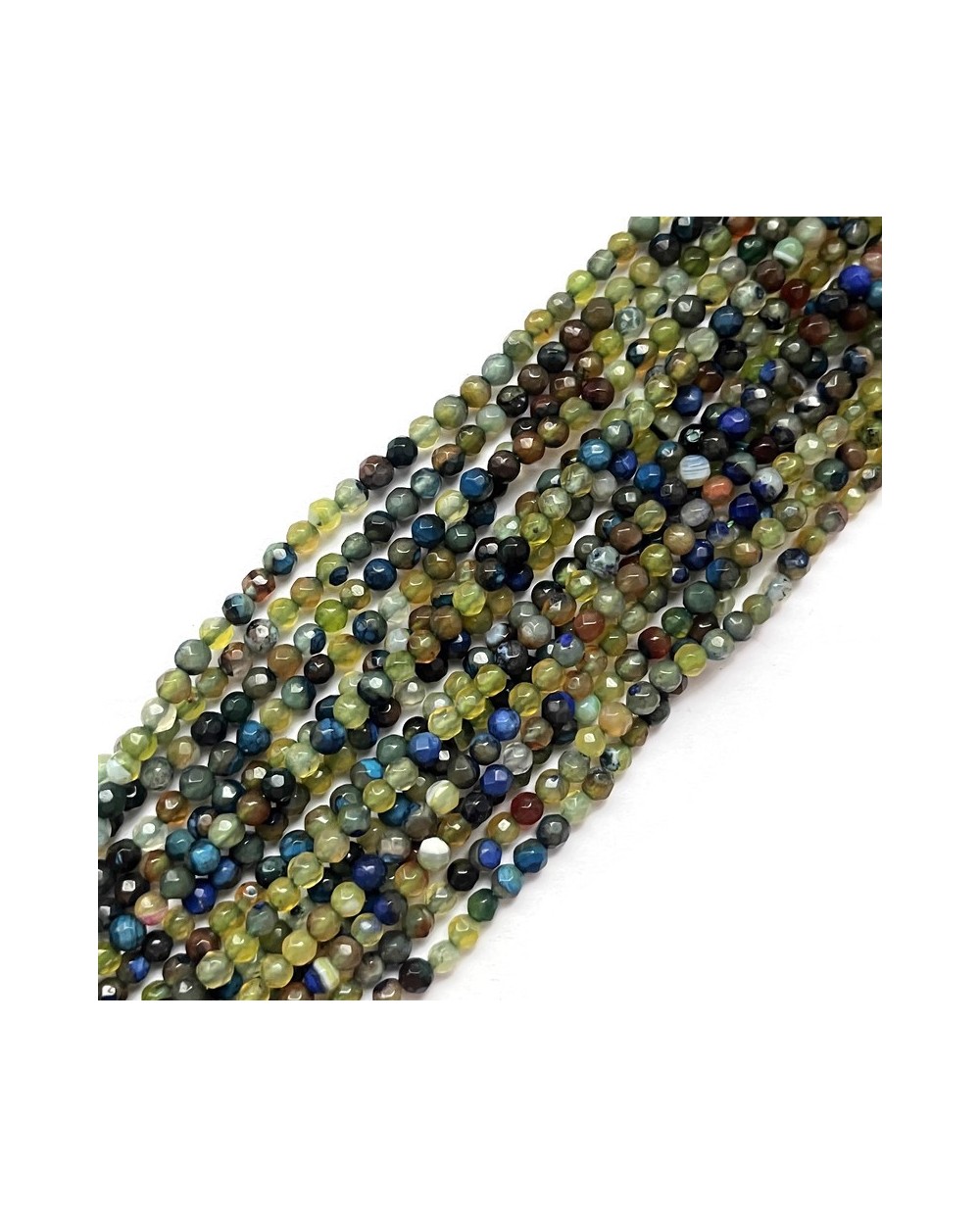 Agat kulka fasetowana ok 4mm mix