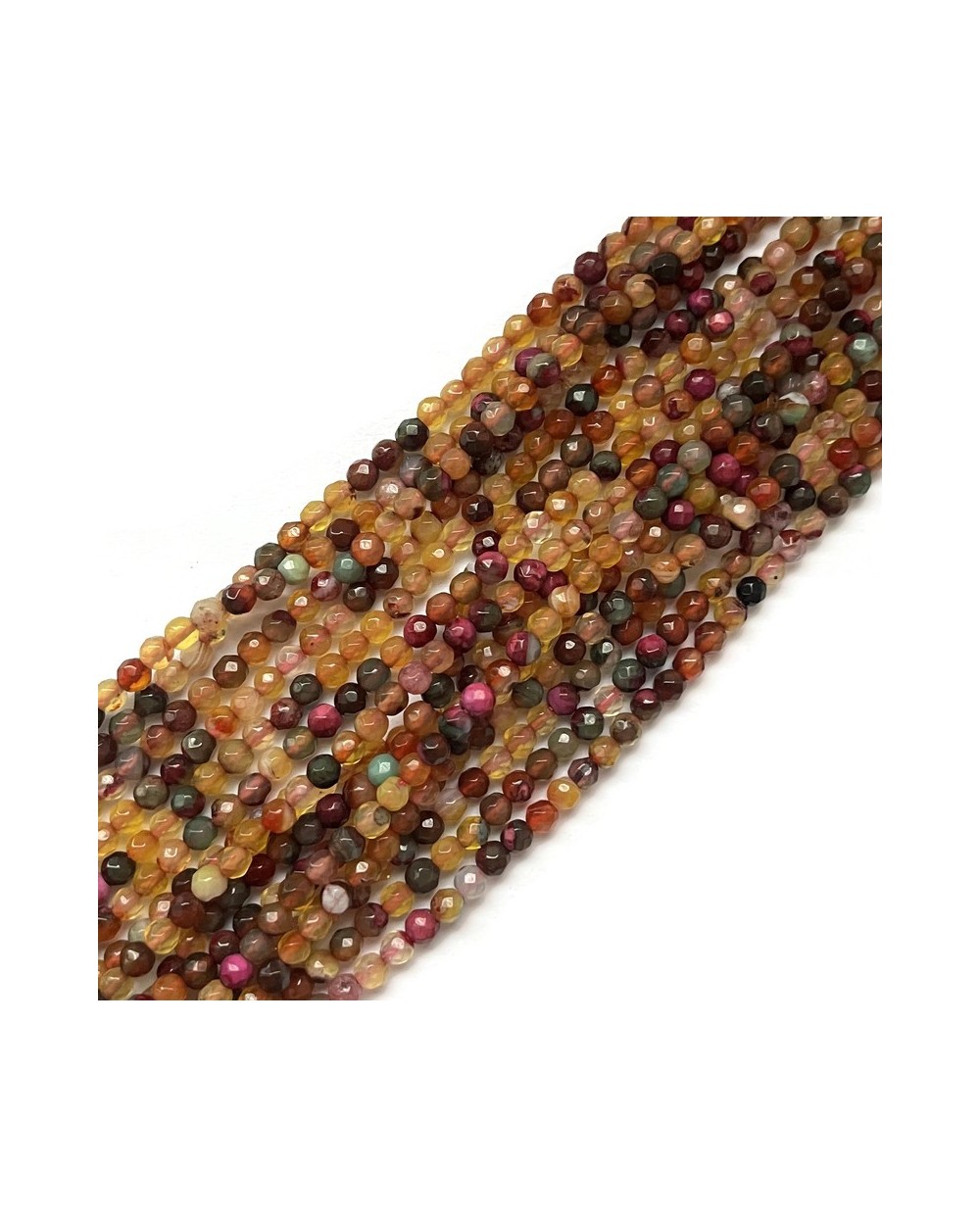 Agat kulka fasetowana ok 4mm mix