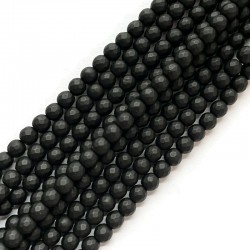 Black Stone kulka 6mm czarny fasetowana matowa sznurek