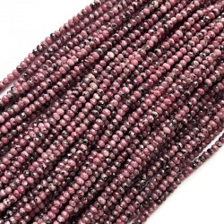 Jadeit oponka fasetowana 4x3mm sznurek mix różowy