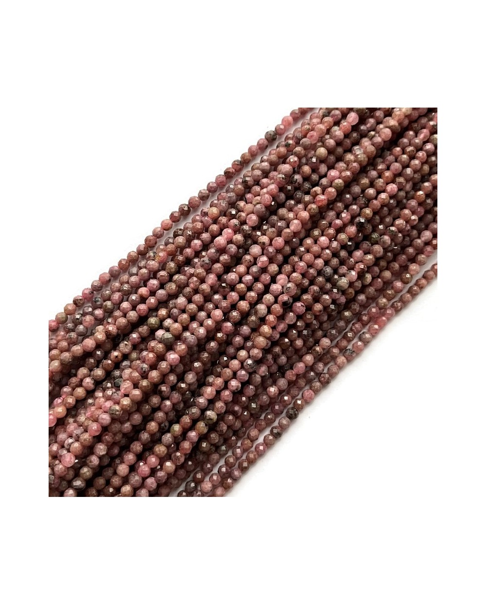 Rodonit kulka fasetowana ok 3mm sznurek