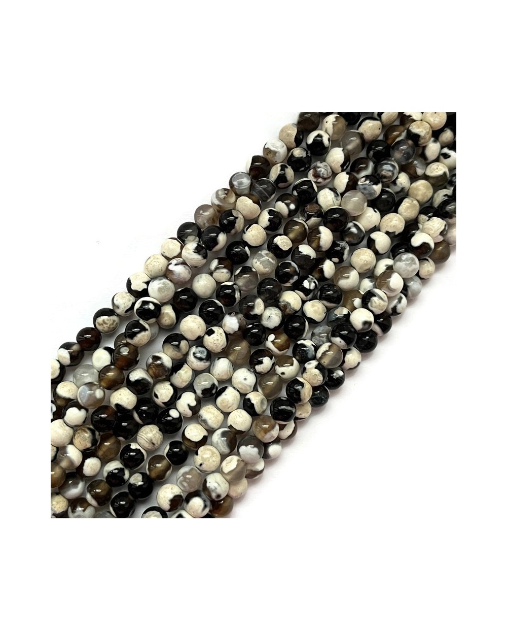 Agat kulka gładka 6mm sznurek mix