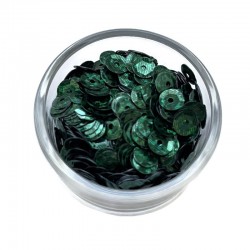 Cekiny okrągłe brokatowe ciemnozielone 7mm