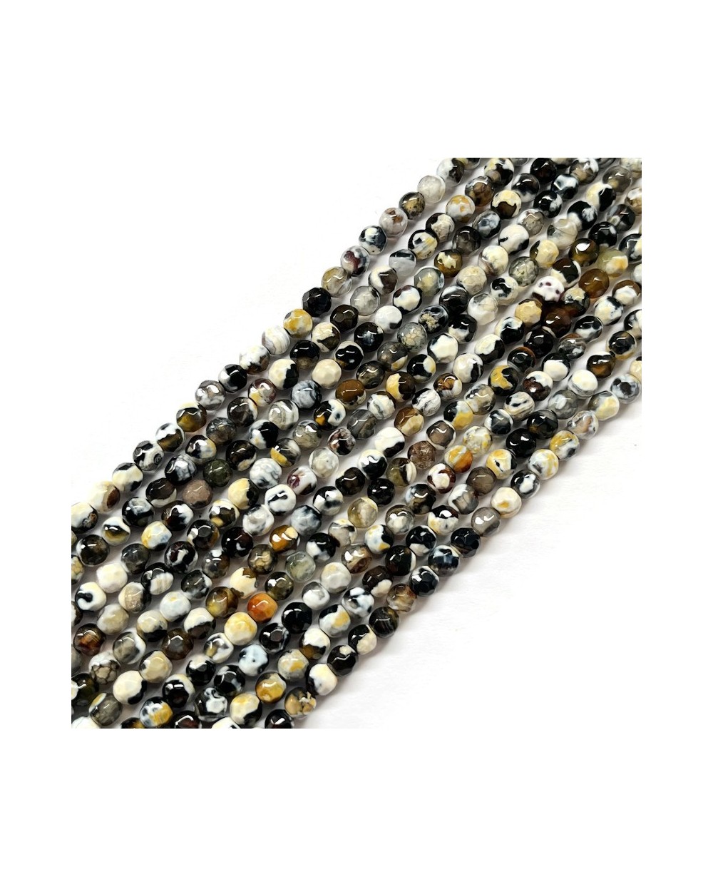 Agat kulka fasetowana 4mm sznurek mix