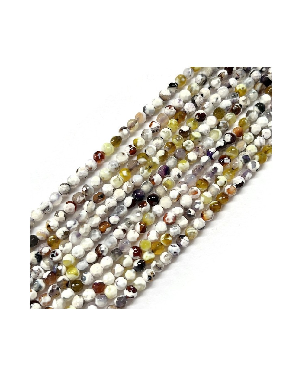 Agat kulka fasetowana 4mm sznurek mix