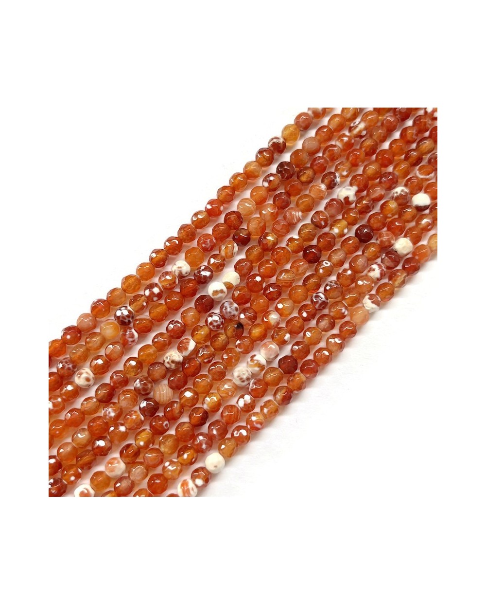 Agat kulka fasetowana 4mm sznurek mix