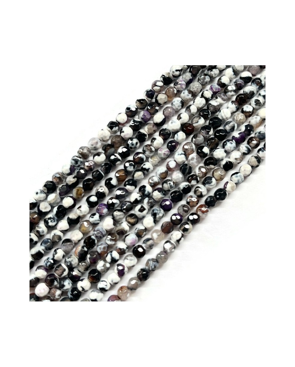 Agat kulka fasetowana 4mm sznurek mix