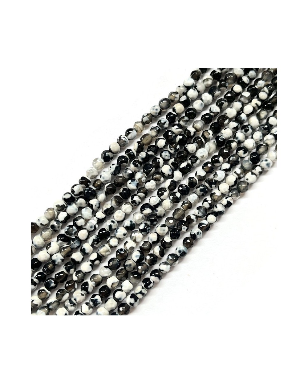 Agat kulka fasetowana 4mm sznurek mix