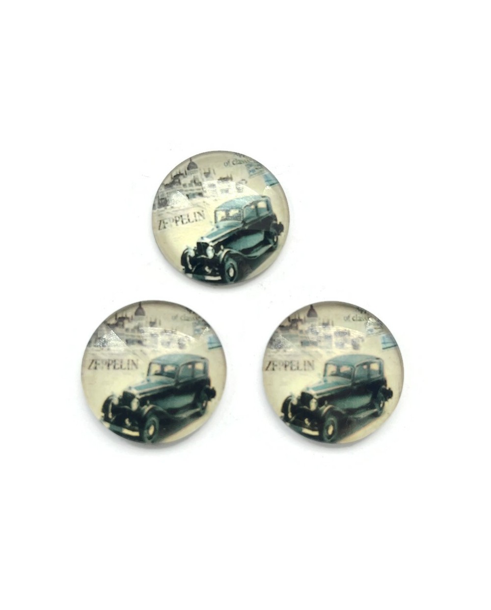 Kaboszon szklany okrągły auto 25x25mm-3szt.