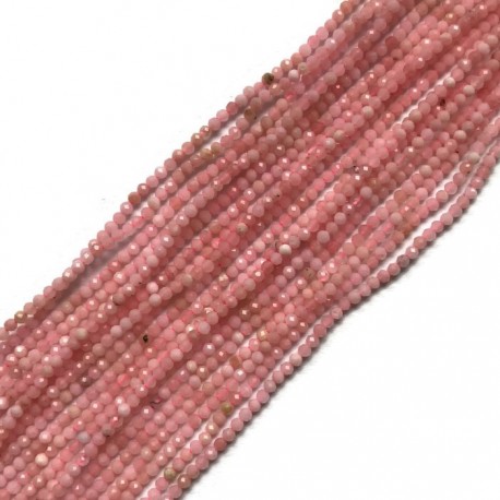 Opal różowy kulka fasetowana 2mm sznurek