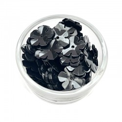 Cekiny gładkie kwiatki czarne 14mm