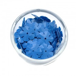 Cekiny gładkie kwiatki  niebieskie 14mm