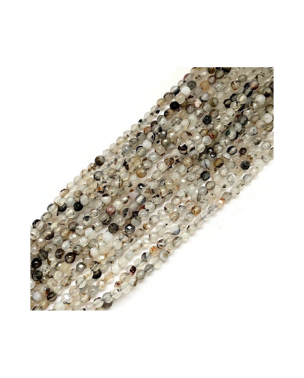 Agat kulka fasetowana 4mm sznurek mix
