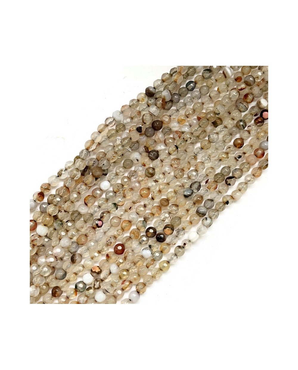 Agat kulka fasetowana 4mm sznurek mix