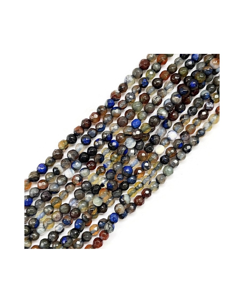 Agat kulka fasetowana 4mm sznurek mix granat