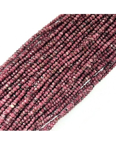 Jadeit oponka 4x3mm sznurek bordo