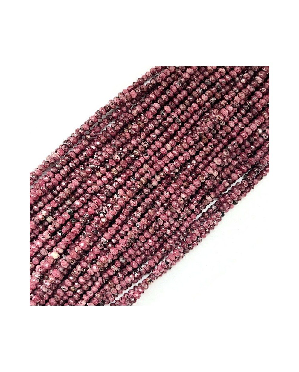 Jadeit oponka 4x3mm sznurek bordo