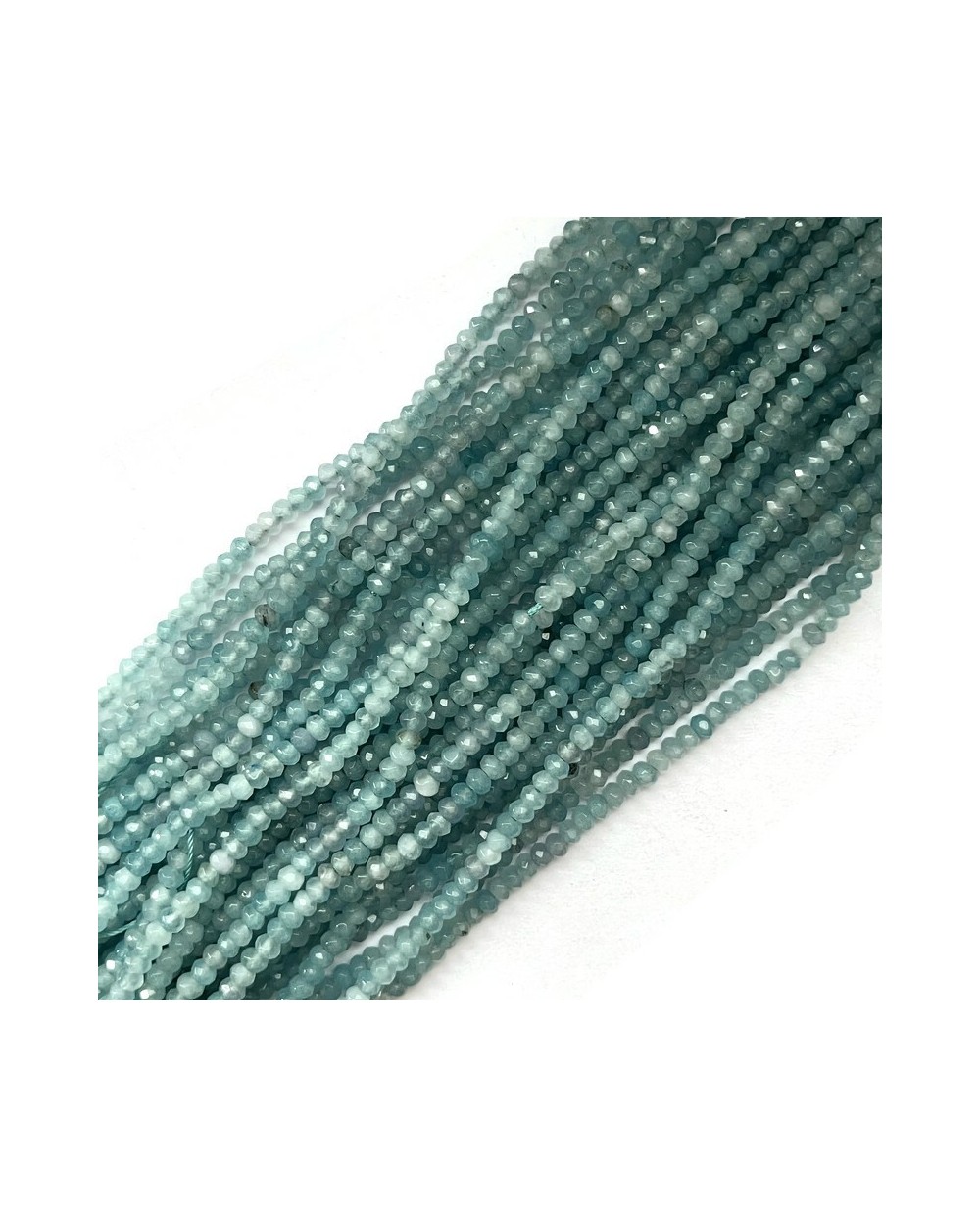 Jadeit oponka 4x3mm sznurek błękit