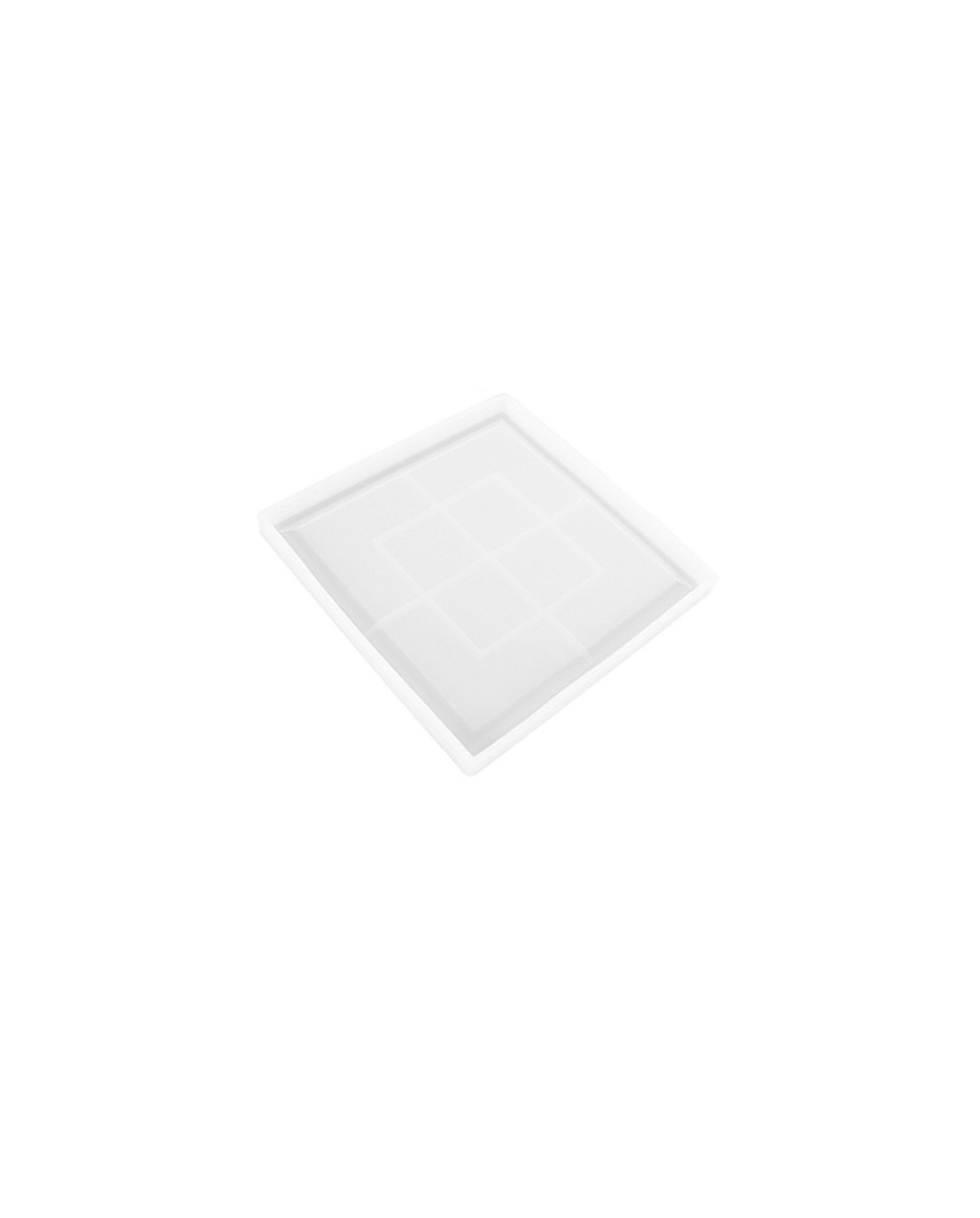 Forma silikonowa do odlewów z żywicy i gipsu 19,7x19,7x1,5cm podkładka z rantem