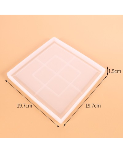 Forma silikonowa do odlewów z żywicy i gipsu 19,7x19,7x1,5cm podkładka z rantem