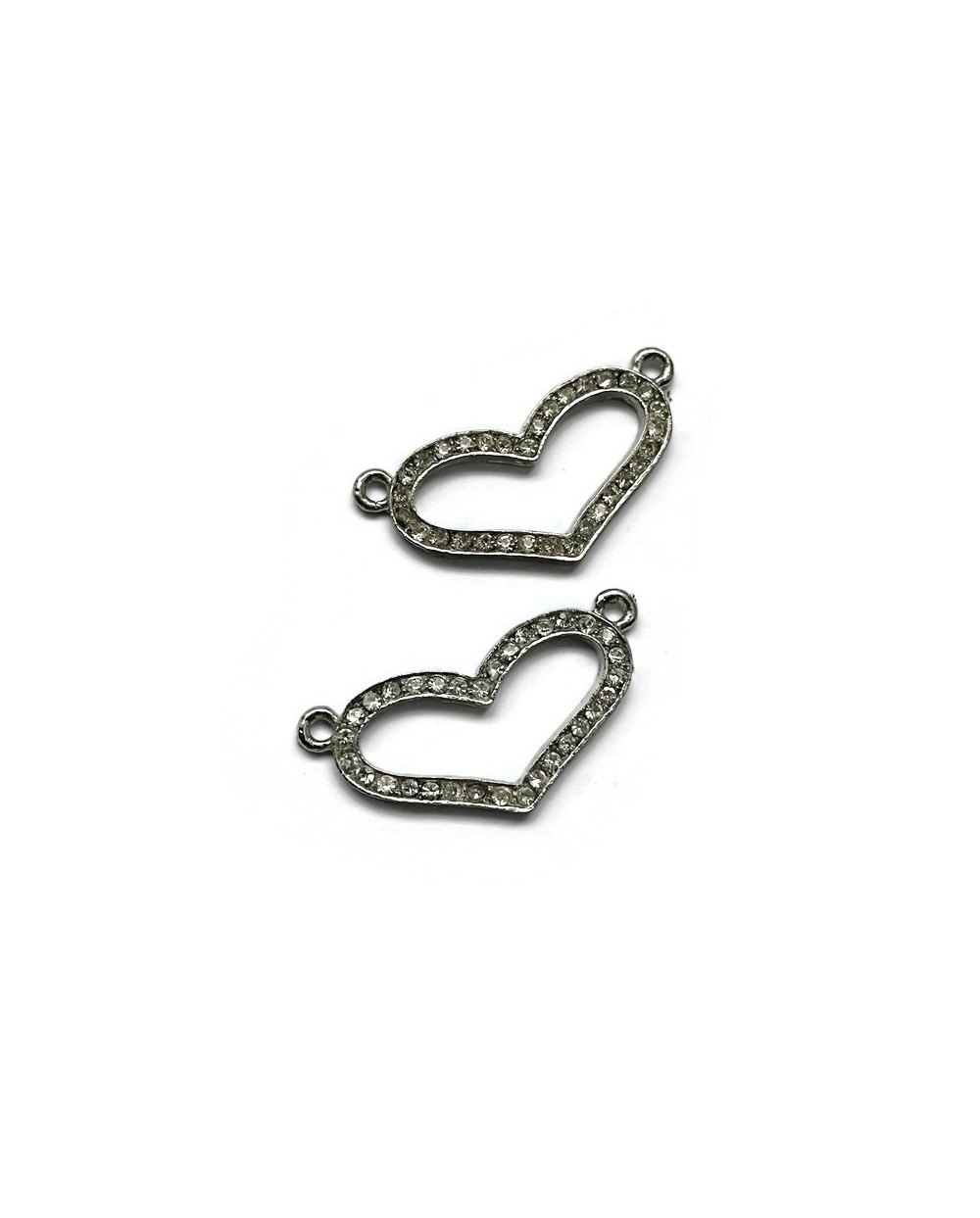 Łącznik serce srebrne 40x20mm- 1szt.