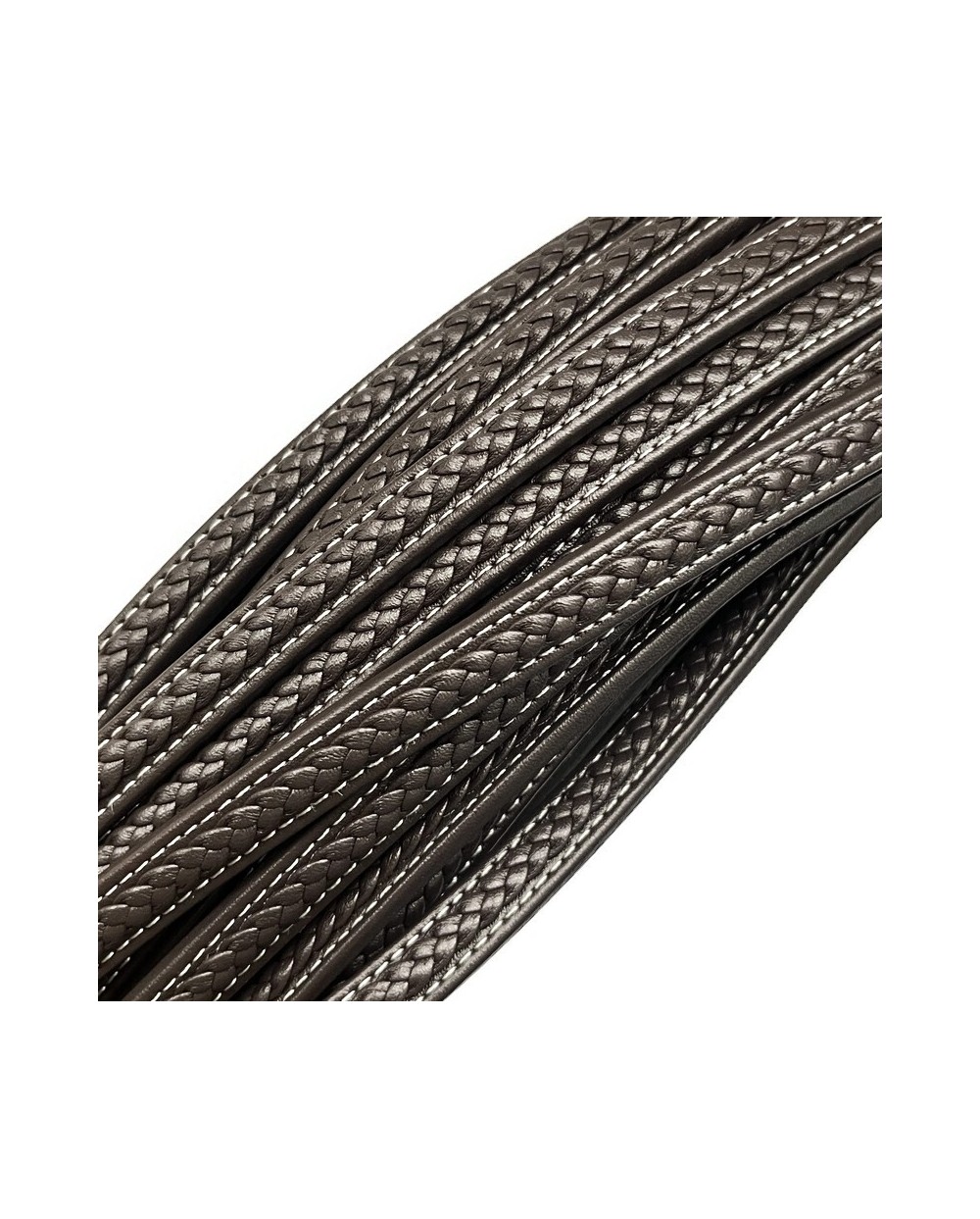 Rzemień naturalny płaski 12x7mm brązowy