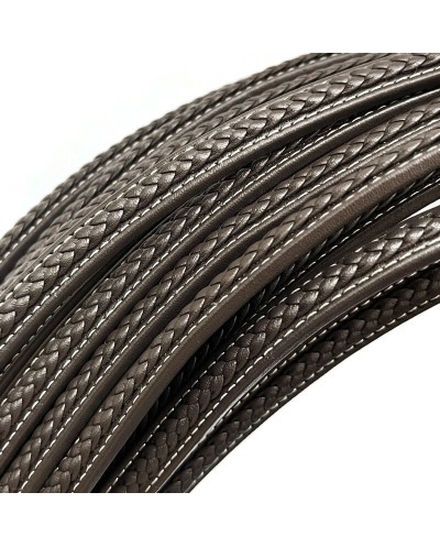 Rzemień naturalny płaski 12x7mm brązowy