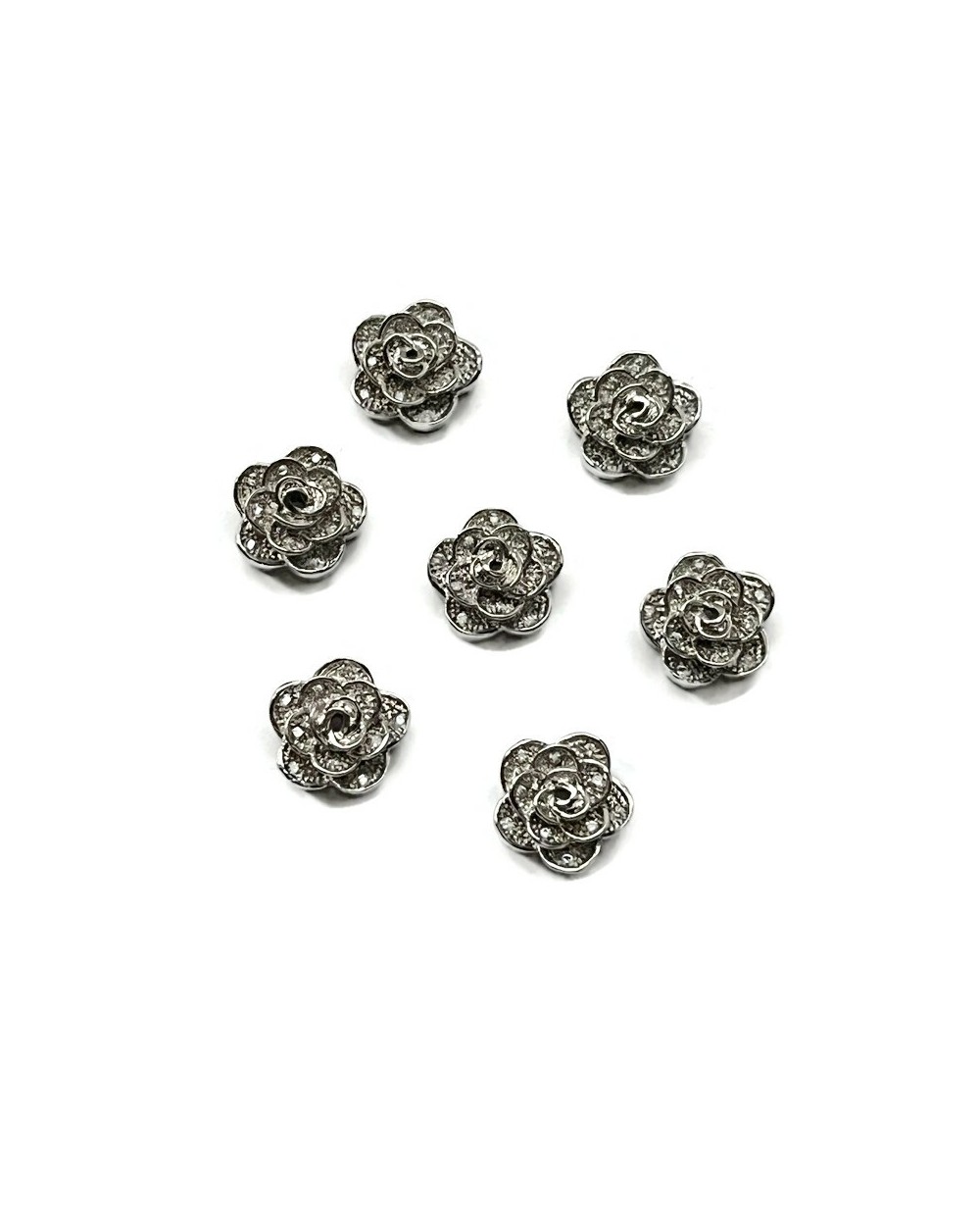 Przekładka róża kolor srebrny 10x10mm- 1szt.