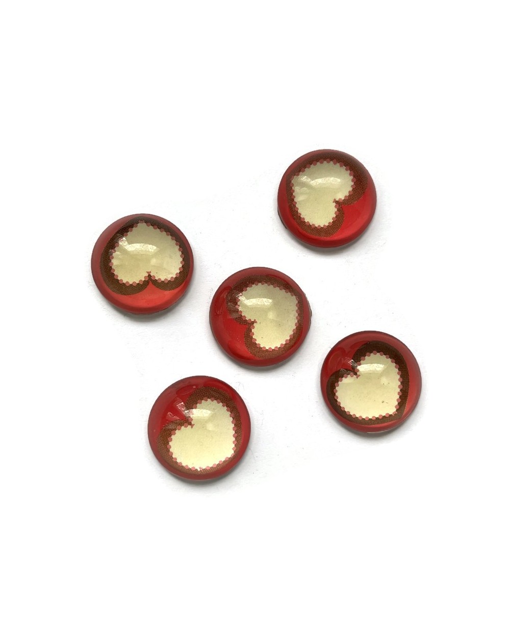 Kaboszon okrągły z sercem 20x20x8mm- 2szt.