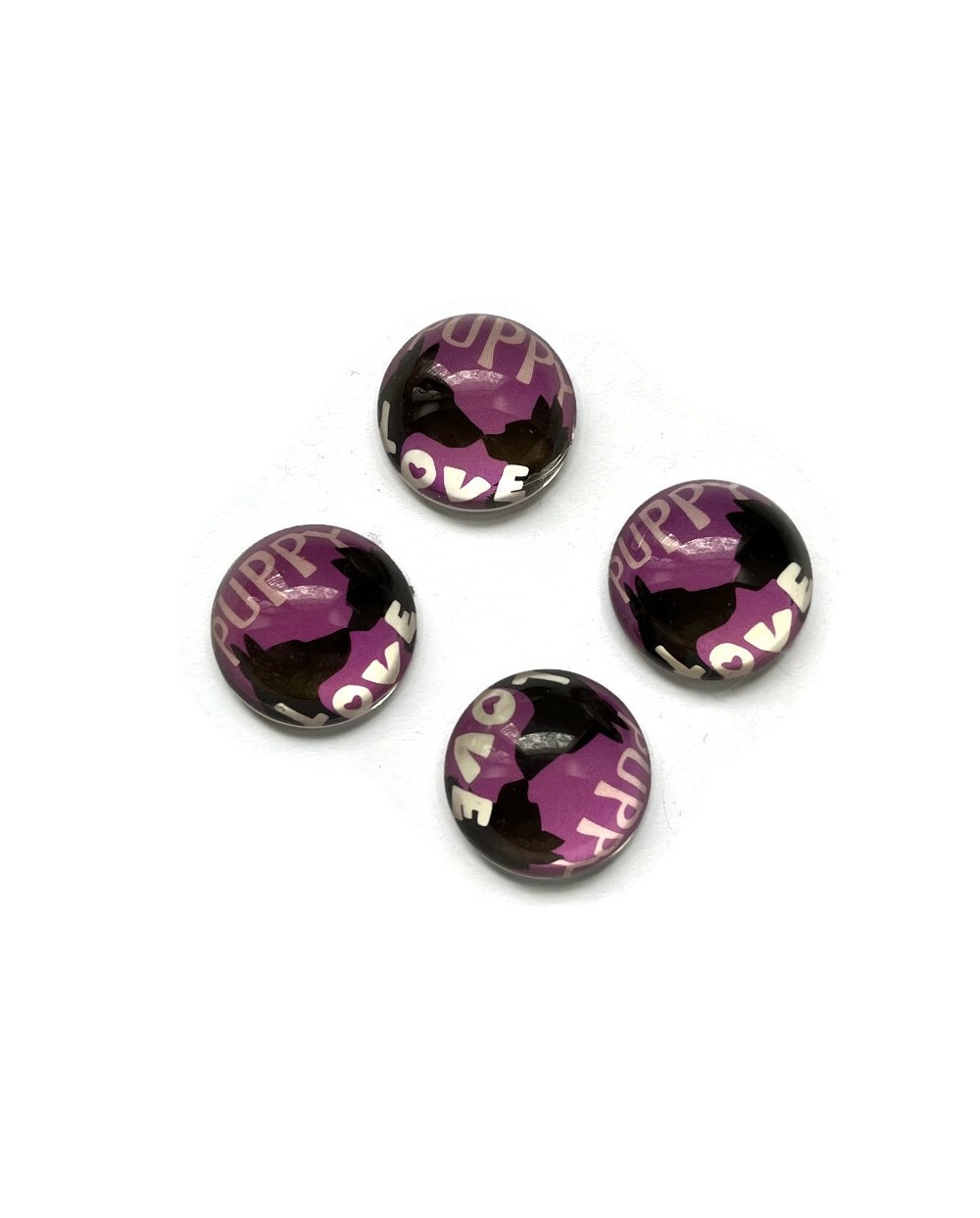 Kaboszon okrągły z psami 20x20x8mm-2szt.
