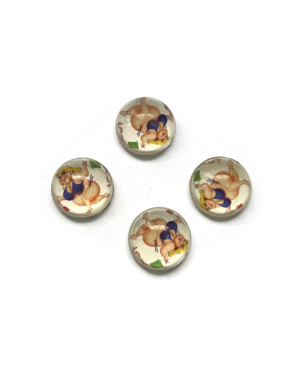 Kaboszon okrągły z kobietą 20x20x8mm-2szt.