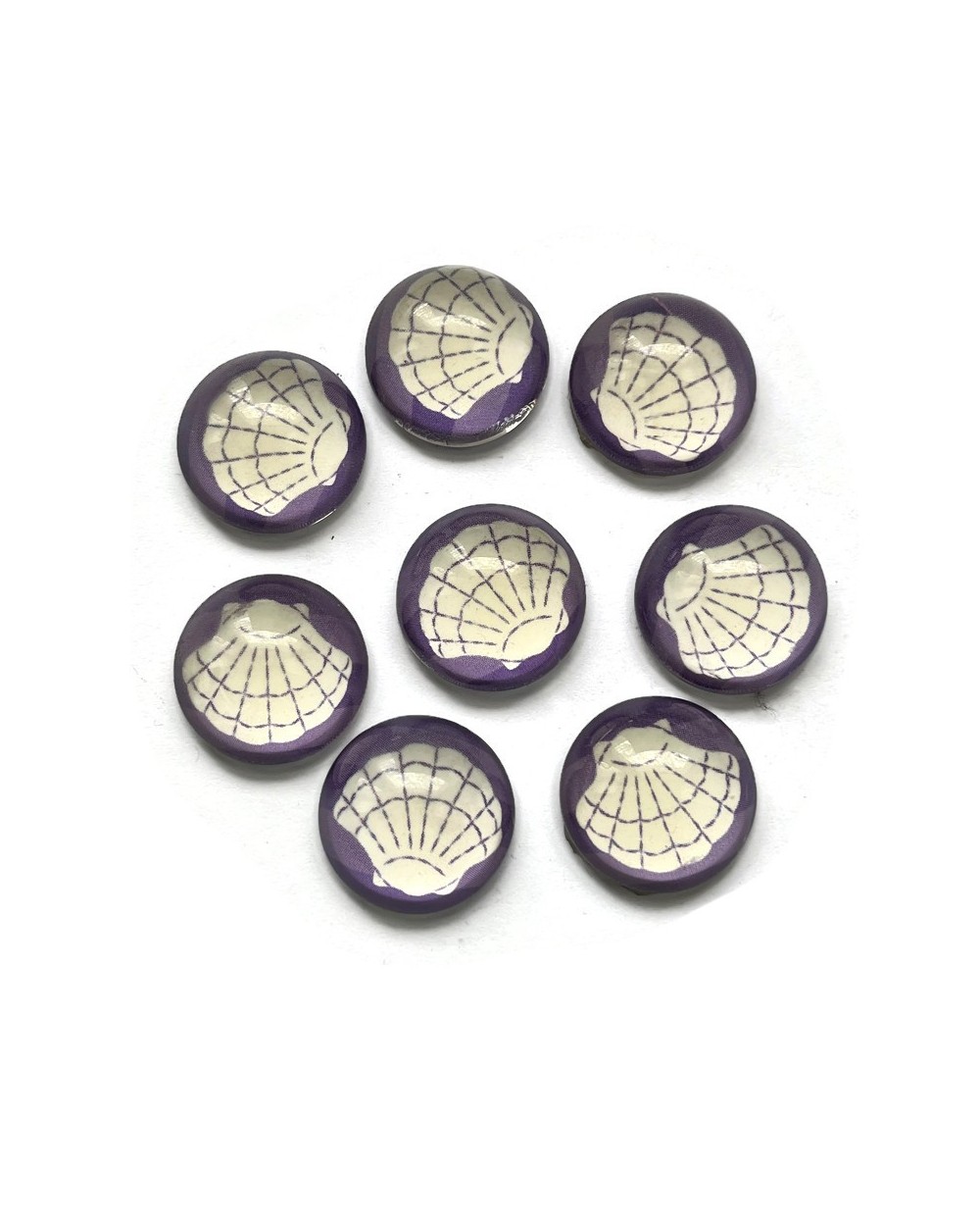 Kaboszon okrągły z muszlą 20x20x8mm- 2szt.