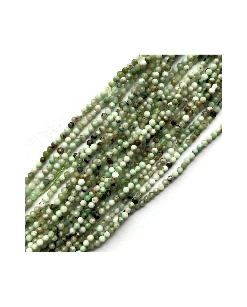 Serpentynit kulka fasetowana ok 3mm sznurek