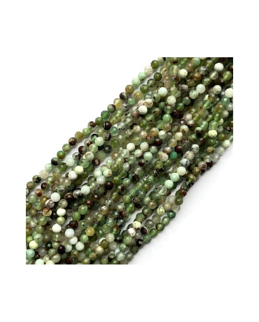 Serpentynit kulka fasetowana ok 4mm sznurek